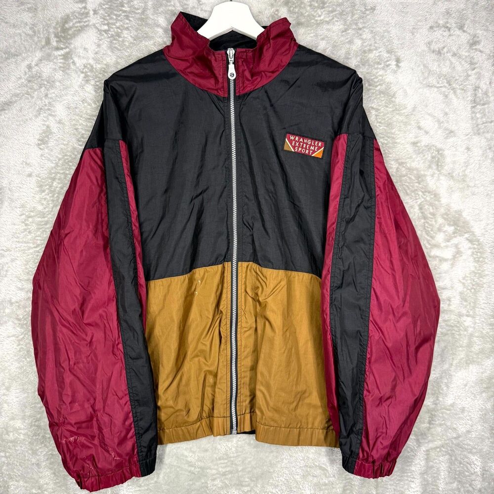 VTG Wrangler Extreme Sport Jacket Men's Large Colorblock Full Zip Windbreaker